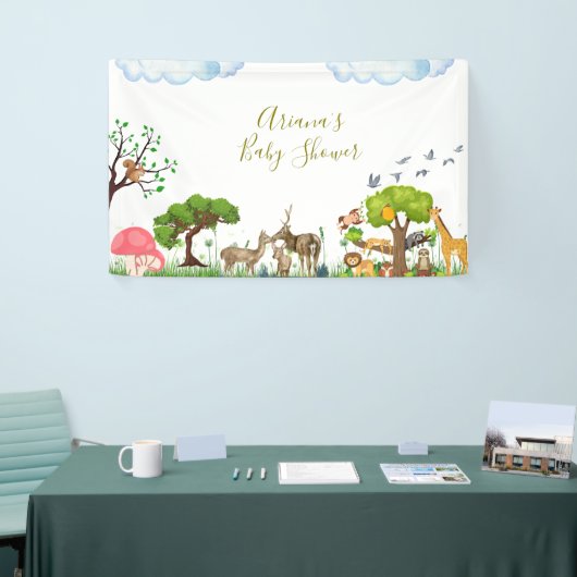 Banner van het Forest Animals Baby shower (Beurs)
