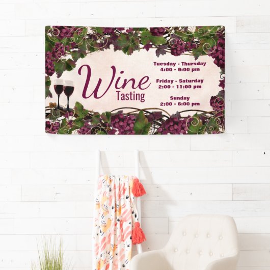 Banner van het wijnproeverijfeest (Insitu)