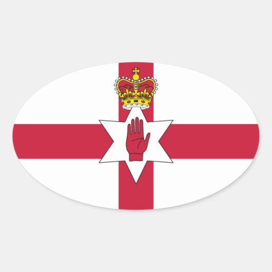Banner van Noord-Ierland Ovale Sticker (Voorkant)