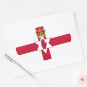 Banner van Noord-Ierland Ovale Sticker (Envelop)