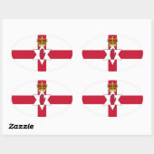 Banner van Noord-Ierland Ovale Sticker (Vel)