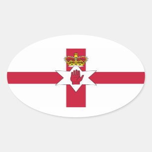 Banner van Noord-Ierland Ovale Sticker