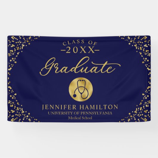 Banner van verpleegkundigen School Blue Gold Afstu (Horizontaal)