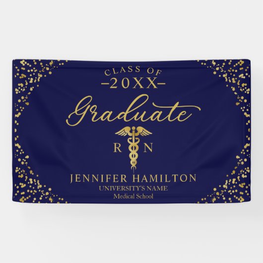 Banner van verpleegkundigen School Blue Gold Afstu (Horizontaal)