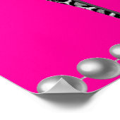 Banner Verjaardag Heet Roze Lippenstift Zebra Luip Poster (Hoek)