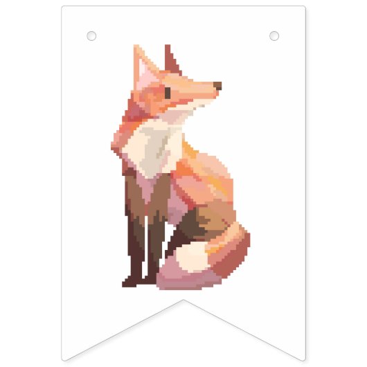 banner, vlaggetjes happy B-day vos pixel art (Eerste vlag)