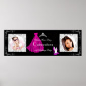 Banner voegt foto's toe uit Quinceanera Party roze Poster (Voorkant)