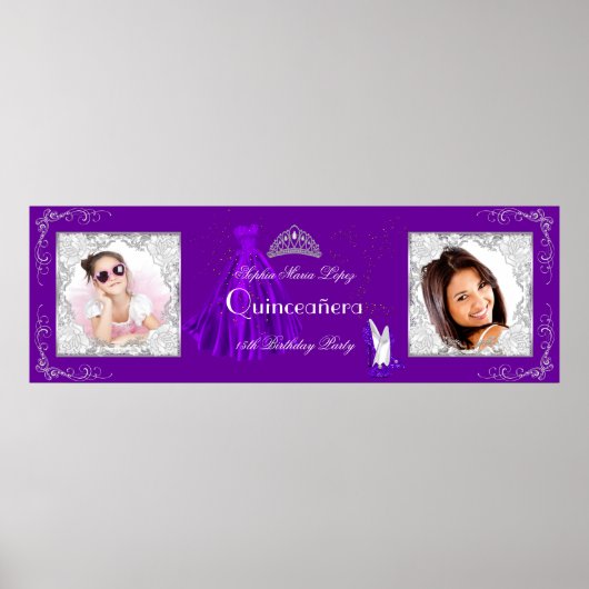 Banner voegt foto's toe van Quinceanera-partij Paa Poster (Voorkant)