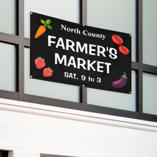 Banner voor aangepaste boerenmarkt (Buitenkant Gebouw)