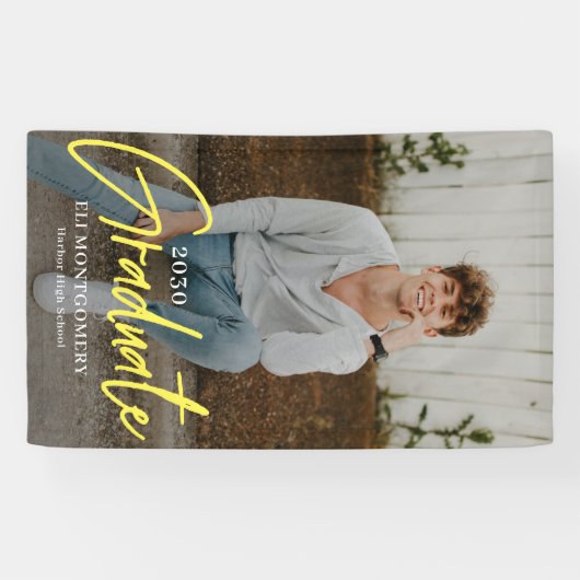 Banner voor Afstuderen met geslepen Word EDITABLE- (Horizontaal)