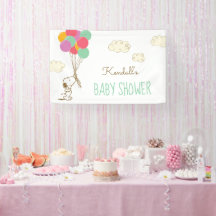 Banner voor Baby shower van Snoopy en Balloons
