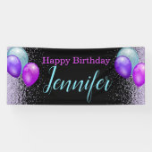 Banner voor ballonnen en glitter Horizontal Birthd (Horizontaal)