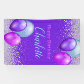 Banner voor ballonnen en Glitter Vertical Birthday (Horizontaal)