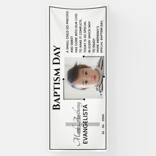 Banner voor Black and White BAPTISM DAY Event Part (Verticaal)