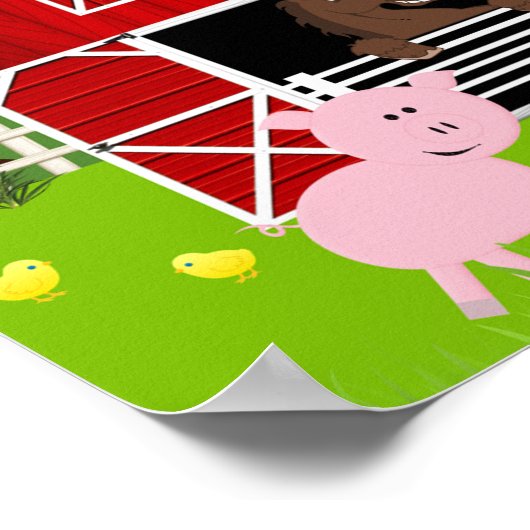 Banner voor boerderijdieren poster (Hoek)