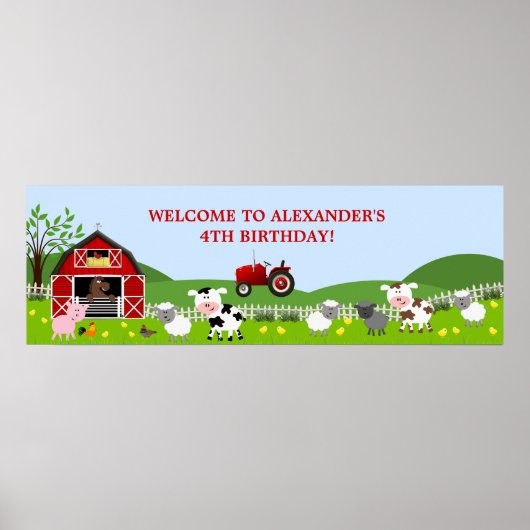 Banner voor boerderijdieren poster (Voorkant)