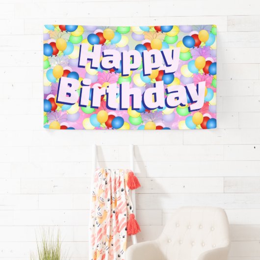 Banner voor Bright Festive Birthday-ballonnen (Insitu)
