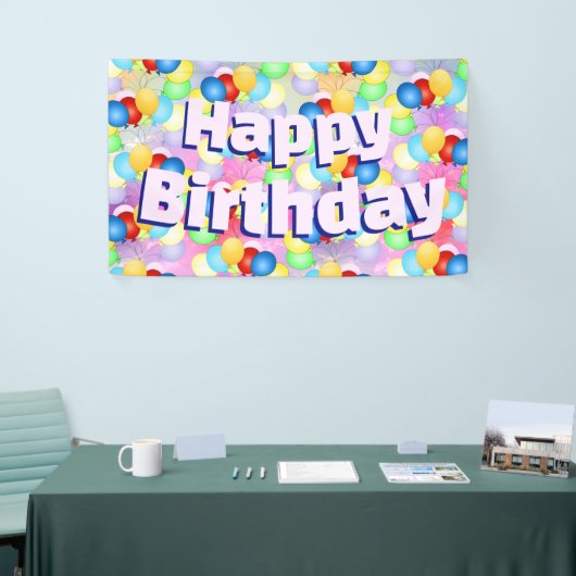 Banner voor Bright Festive Birthday-ballonnen (Beurs)
