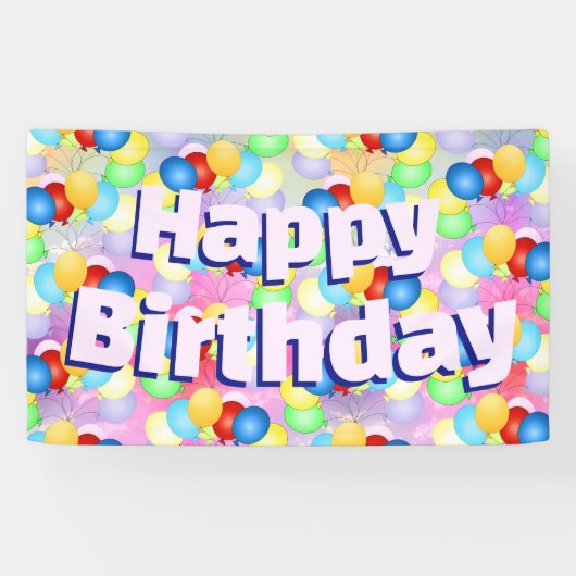 Banner voor Bright Festive Birthday-ballonnen (Horizontaal)