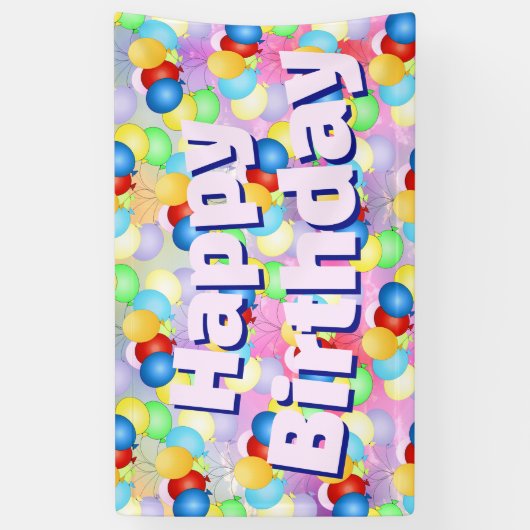 Banner voor Bright Festive Birthday-ballonnen (Verticaal)