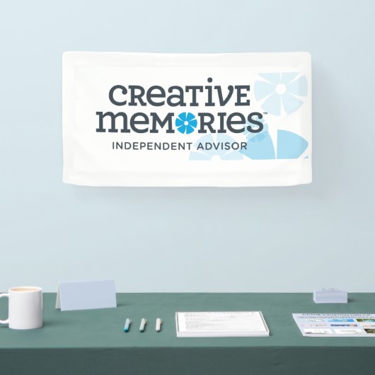Banner voor creatieve herinneringen en advies (Beurs)