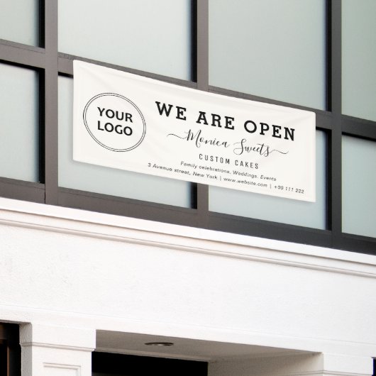 banner voor eenvoudige zakelijke logo (Buitenkant Gebouw)