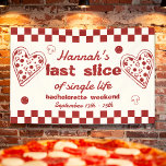 Banner voor Laatste Snee Pizza Meisjesweekend Fees<br><div class="desc">Vier de liefde op het eerste gezicht met onze Laatste Snee van het Single Leven bachelorette collectie! Van cheesy-cute uitnodigingen tot ondeugende borden, spelletjes en decoratie, deze pizza-perfecte set heeft alles wat je nodig hebt om een leuk, smakelijk afscheidsfeest te geven voor de aanstaande bruid. In de korst vertrouwen we!...</div>