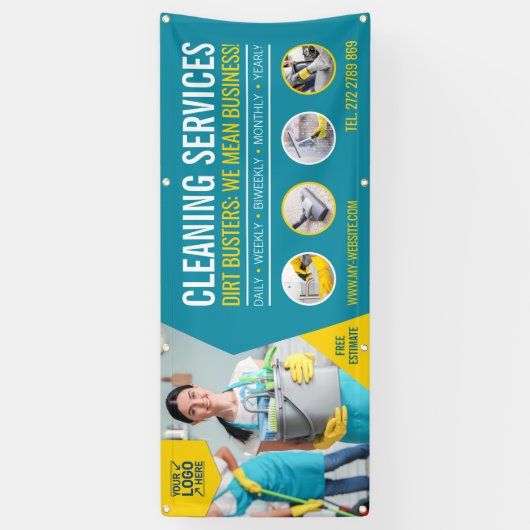 Banner voor professionele reinigingsservices (Verticaal)