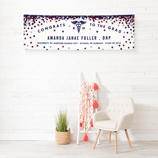 Banner voor rood, wit en blauw zend Afstuderen (Insitu)