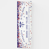 Banner voor rood, wit en blauw zend Afstuderen (Verticaal)