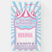 Banner voor roze en blauwe carnavalpartij (Verticaal)