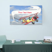 Banner voor tweevladige vleugels in blauw hemel en (Beurs)