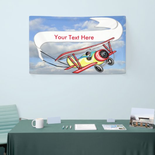 Banner voor tweevladige vleugels in blauw hemel en (Beurs)