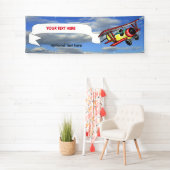 Banner voor tweevlak in blauw-hemelcellen 2,5 x 8 (Insitu)