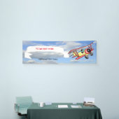 Banner voor tweevlak in blauw-hemelcellen 2,5 x 8 (Beurs)