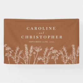 Banner voor verbrande Oranje Wildflower Wedding
