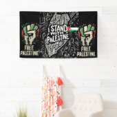 banner voor vrij palestina (Insitu)