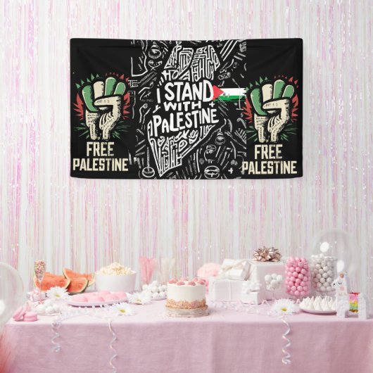 banner voor vrij palestina (Feest)