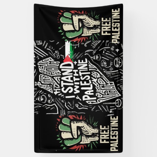 banner voor vrij palestina (Verticaal)