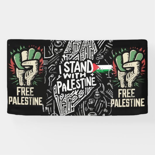 banner voor vrij palestina (Horizontaal)