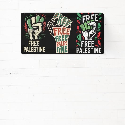 banner voor vrij palestina (Insitu)