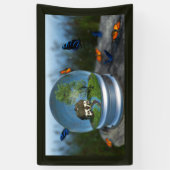 Banner voor Wereldbol van vlinder (Verticaal)