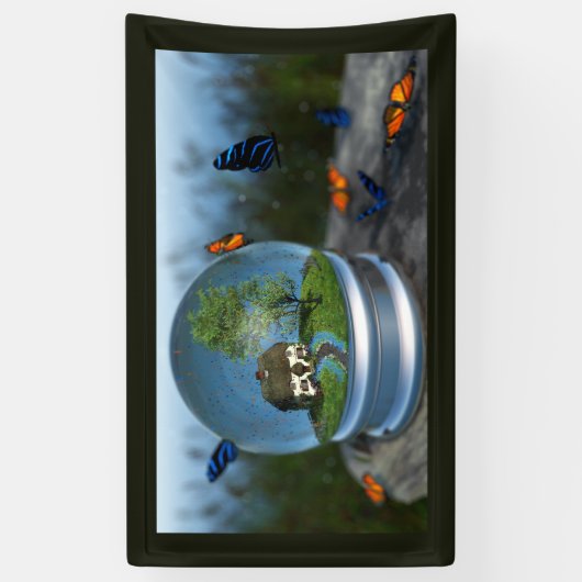 Banner voor Wereldbol van vlinder (Verticaal)