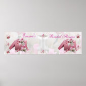 Banner Vrijgezellenfeest White Pink Floral Poster (Voorkant)