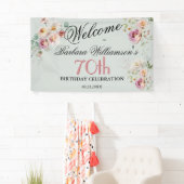 Banner Watercolor Floral 70th Birthday Welcome (Insitu)