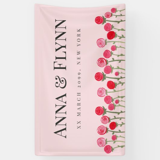 Banner waterverf Rozen Weddenschap (Verticaal)