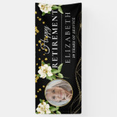 Banner White Floral Custom Photo Retirement Party (Verticaal)