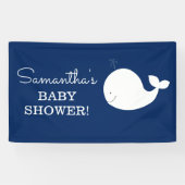 Banner witte en marinewalvis | TWEE TEKSTLIJNEN (Horizontaal)