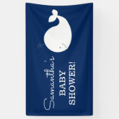 Banner witte en marinewalvis | TWEE TEKSTLIJNEN (Verticaal)