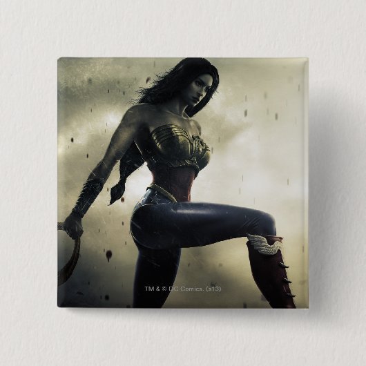 Banner: Wonder Woman, Flash Vierkante Button 5,1 Cm (Voorkant)